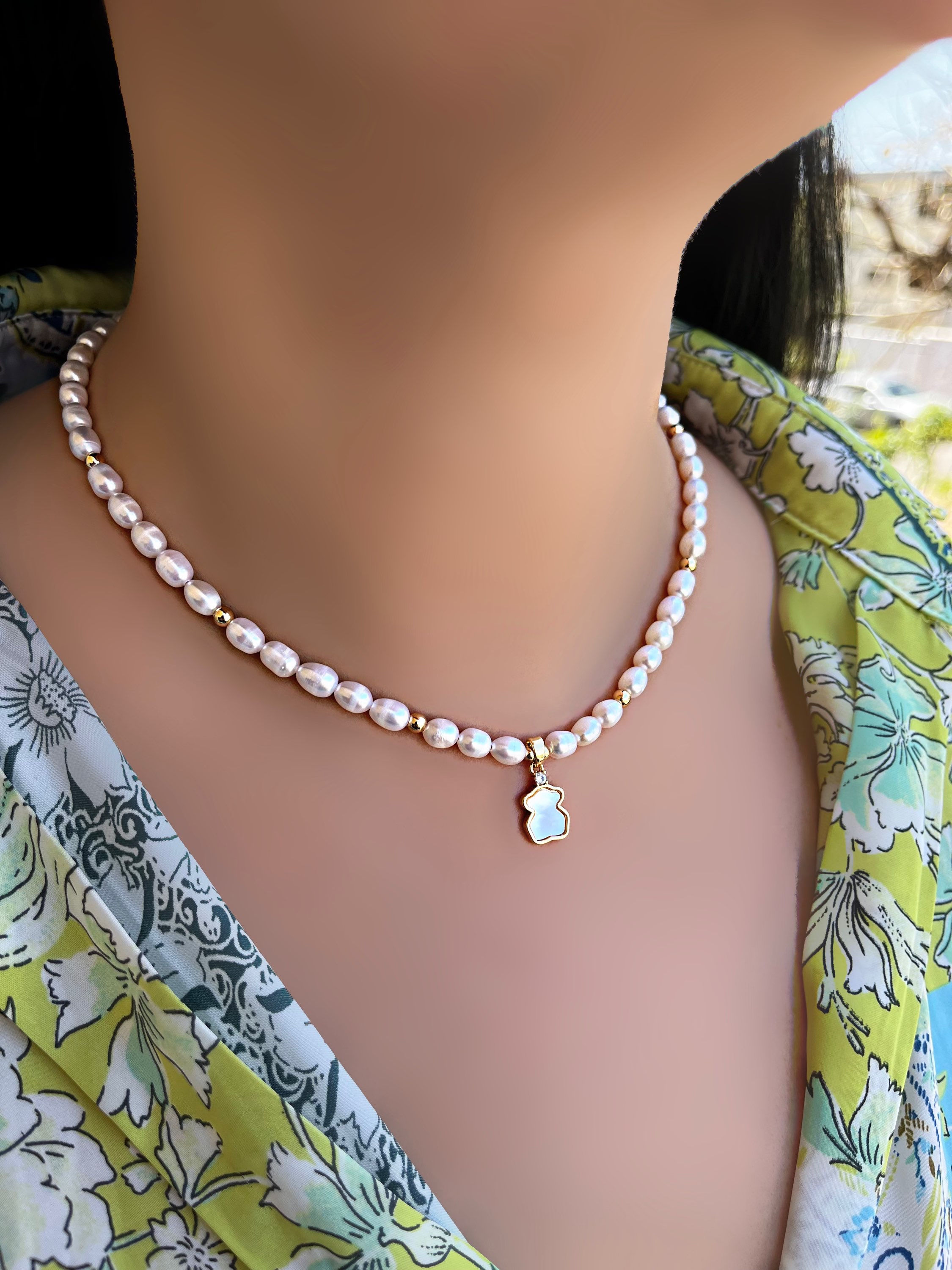 Necklace “Teddy” with pearls 