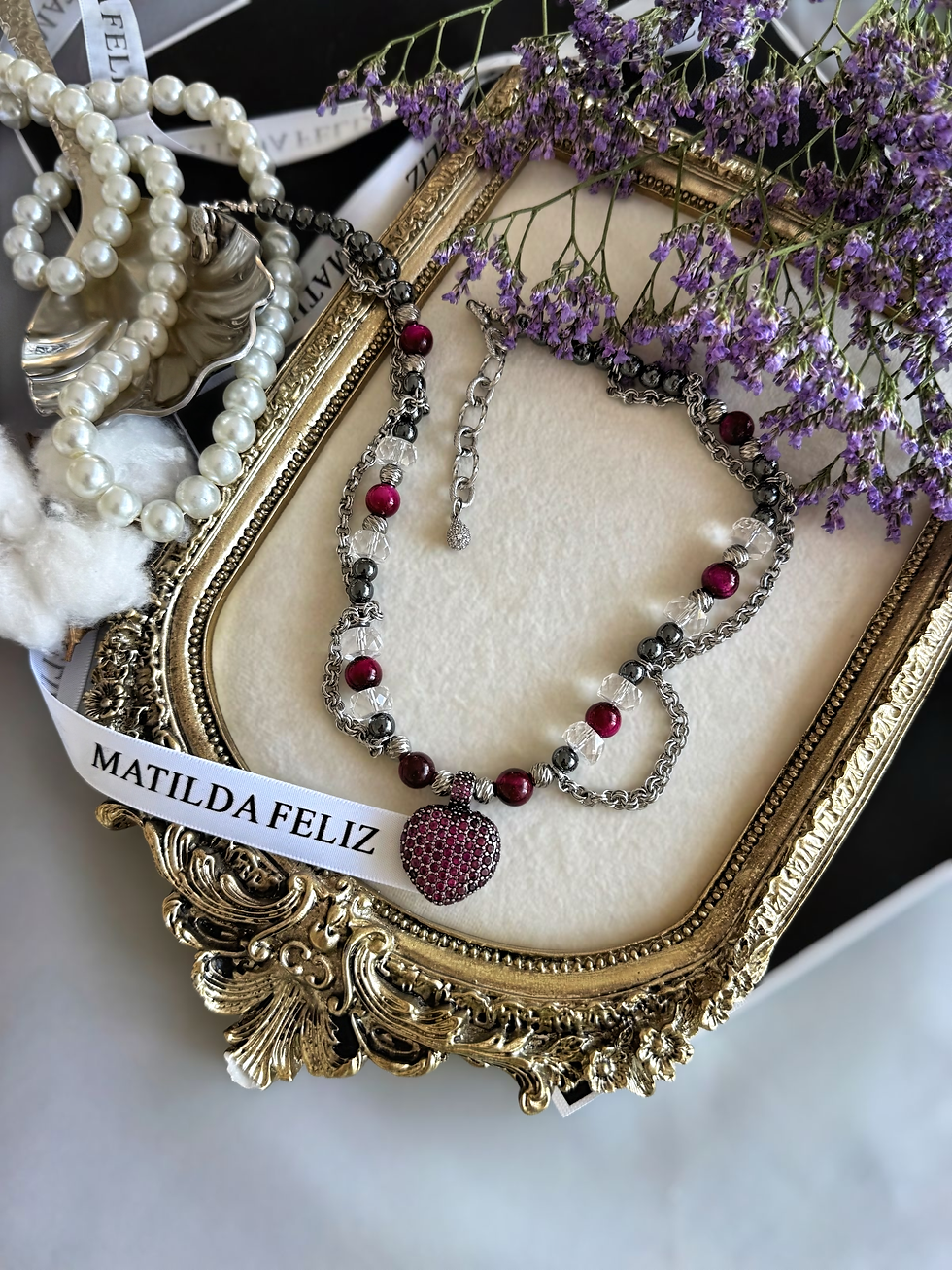 Миниатюра: Necklace pink heart NEW!!!