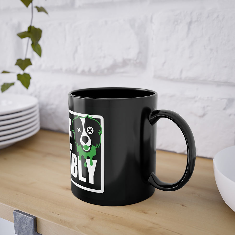 Thumbnail: Slat Mill Fundraiser || Pull Hard, Behave Responsibly Green Border Collie Mug