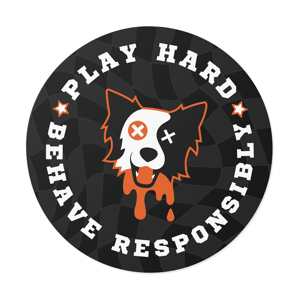 Slat Mill Fundraiser || Play Hard, Behave Responsibly Orange BC Stickers
