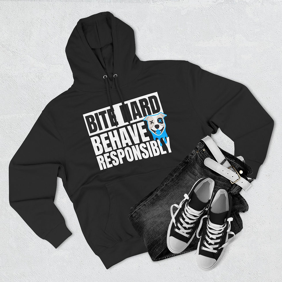 Thumbnail: Bite Hard, Behave Responsibly Hoodie Bully Blue