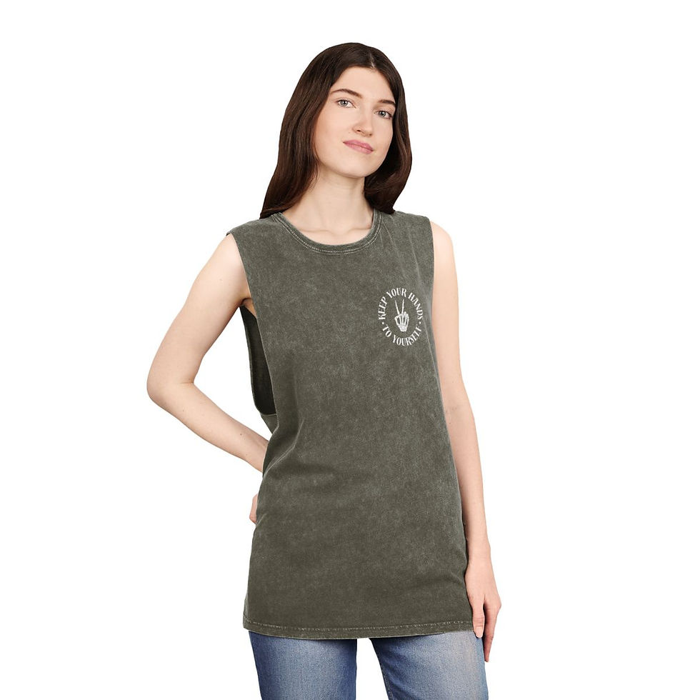 Thumbnail: Keep Your Hands To Yourself || Feral Dog Owners Club Unisex Stonewash Tank Top