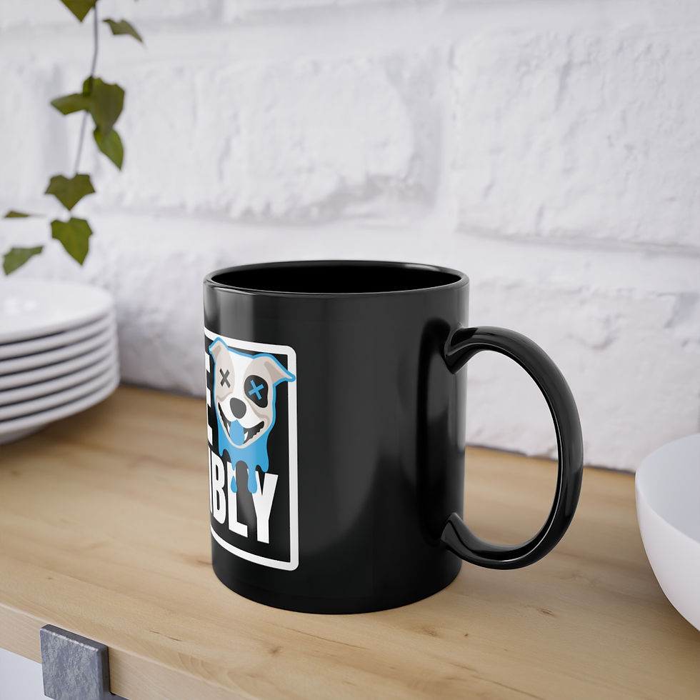 Thumbnail: Slat Mill Fundraiser || Run Fast, Behave Responsibly Bully Blue Coffee Mug