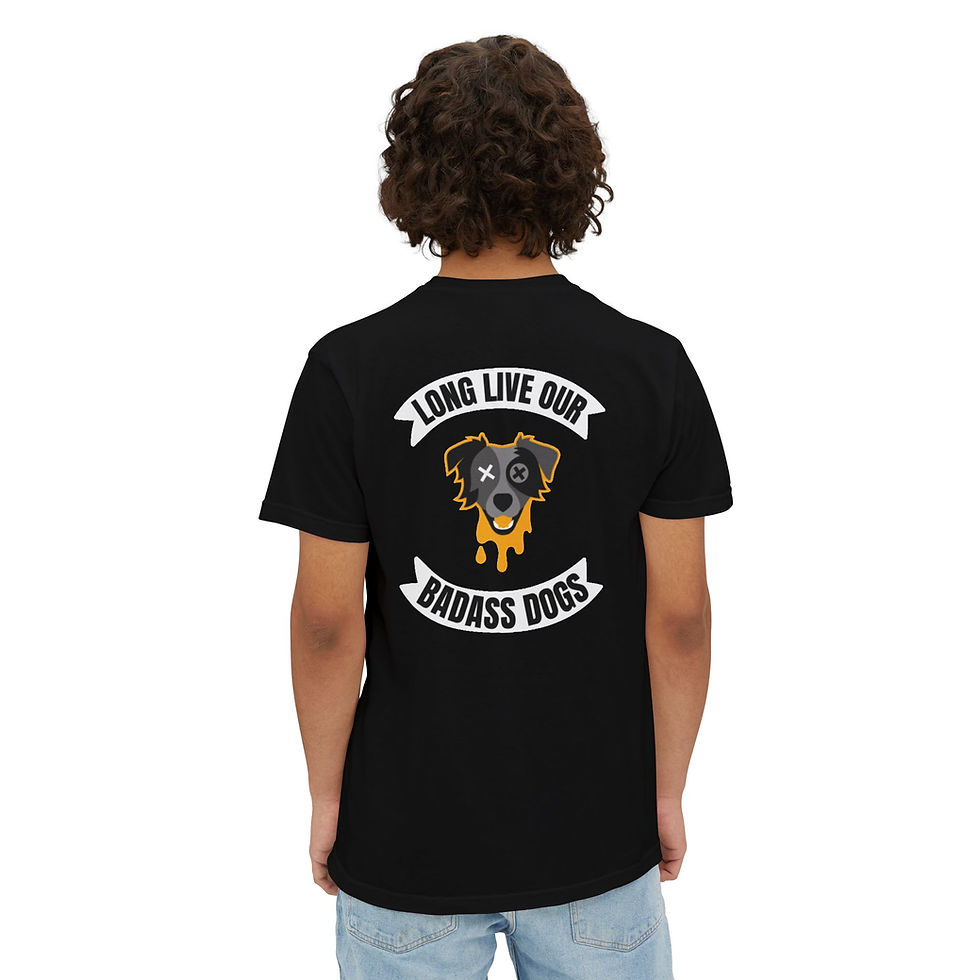 Thumbnail: Long Live Our Badass Dogs Club Pocket Tee Yellow Mixed Breed