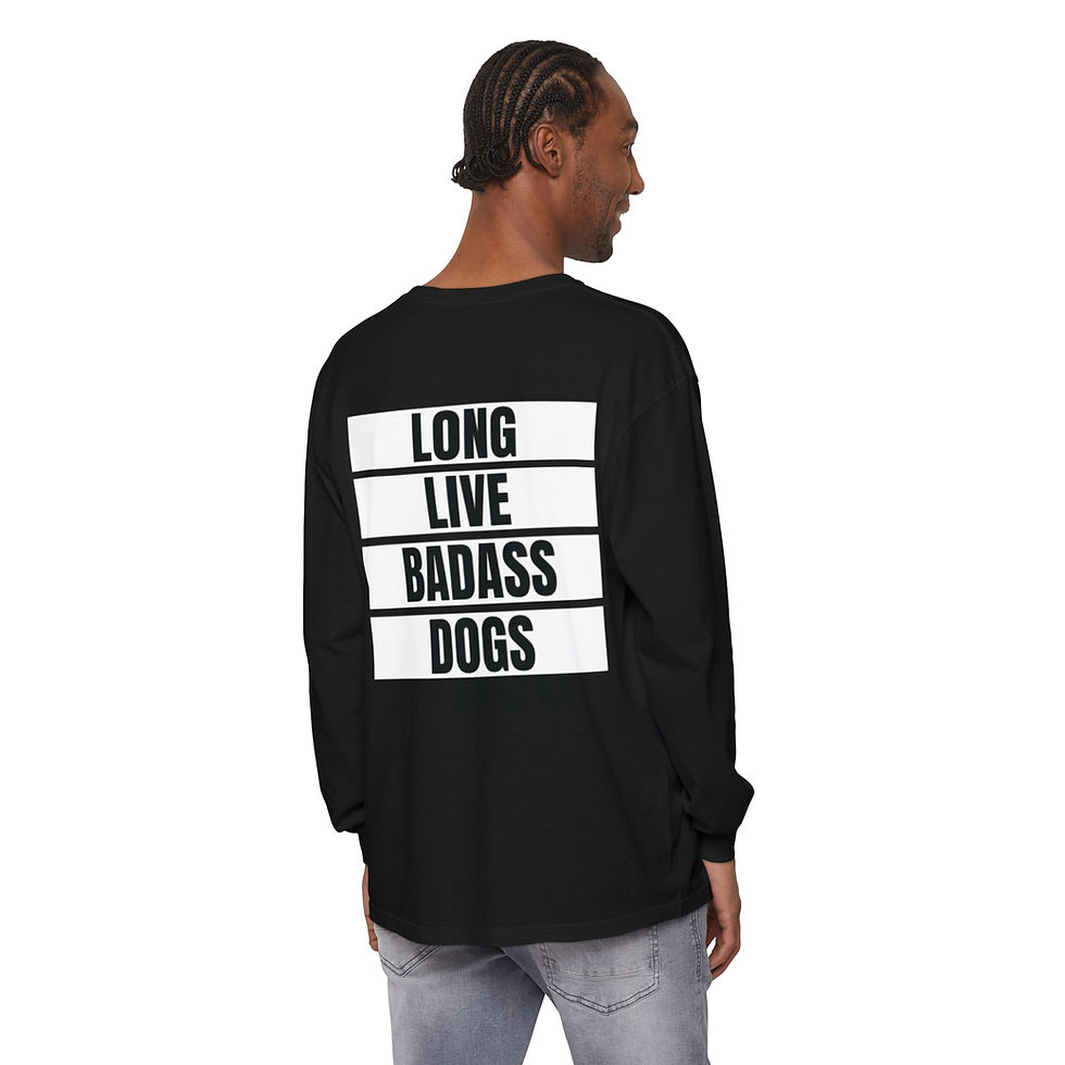 Thumbnail: Long Live Our Badass Dogs || Orange Border Collie Unisex Long Sleeve Tee