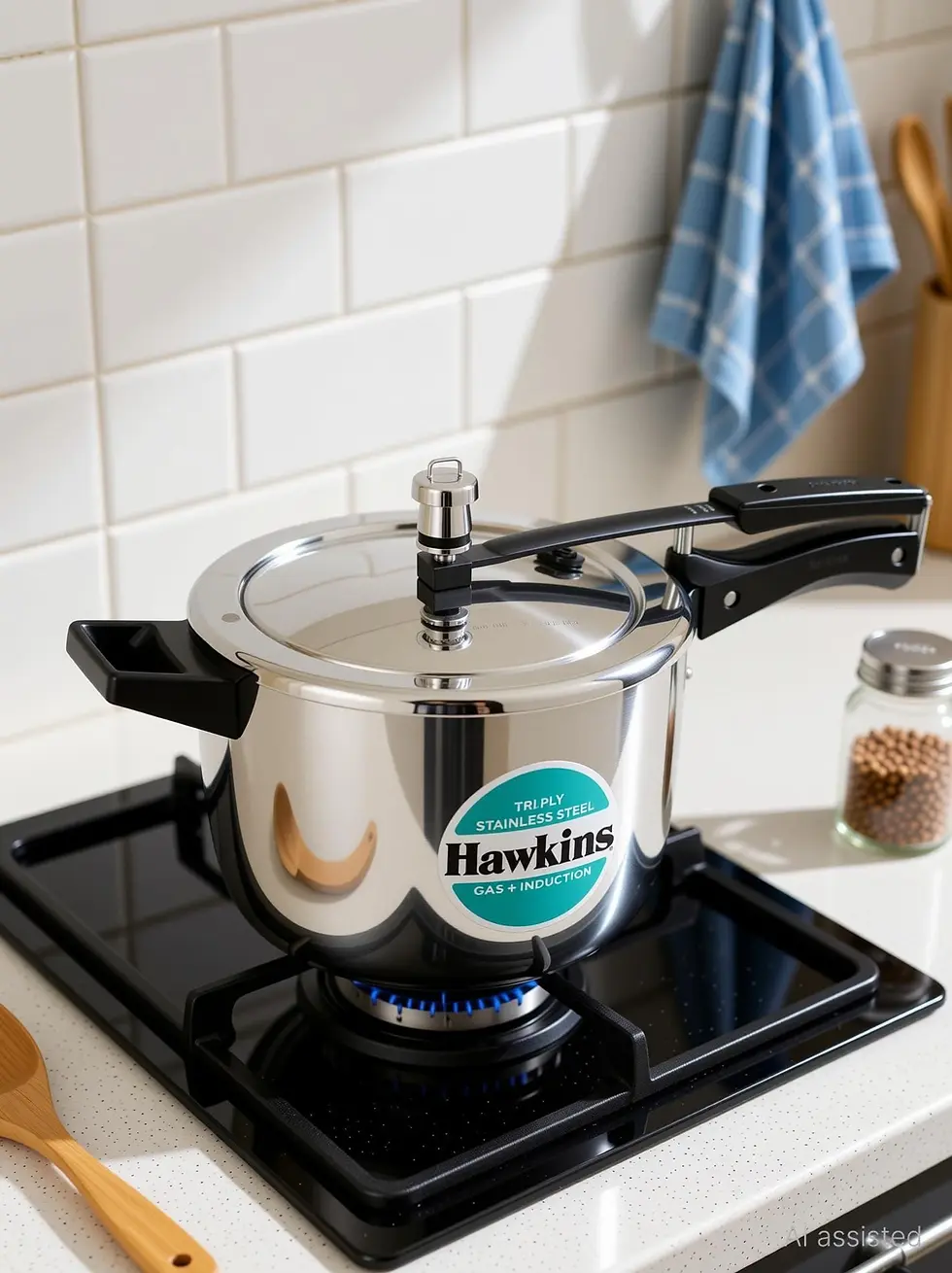 Thumbnail: Hawkins TriplyStainless Steel (HSST45) 4.5 L Induction Bottom Pressure Cooker