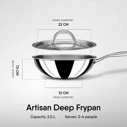 Thumbnail: Stahl triply Deep Kadai-woke pan-Artisan series