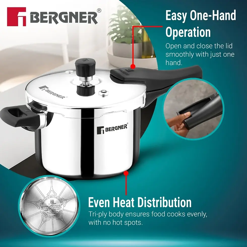 Thumbnail: Argent Classic Triply Outer Lid Pressure Cooker - Induction Bottom-3.5LTR