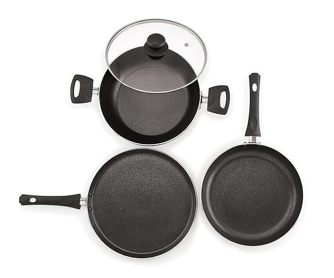 Thumbnail: Sonu Galaxy Gift Set containing Tawa, Frypan, and Kadai, Induction Base,