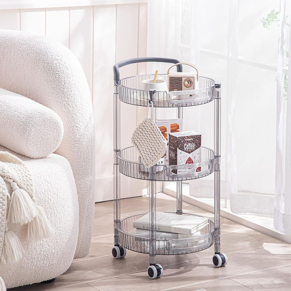 MILTON Highland 3-Tier Rolling Storage Cart with Wheels & Handle