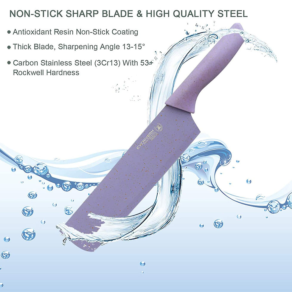 Thumbnail: Professional Colorful Kitchen Knives Set of 6 Pieces, Non-Stick Blades