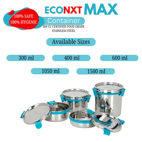 Thumbnail: Falcon Steel Airtight EcoNxt Max Container 1pcs - 400ml