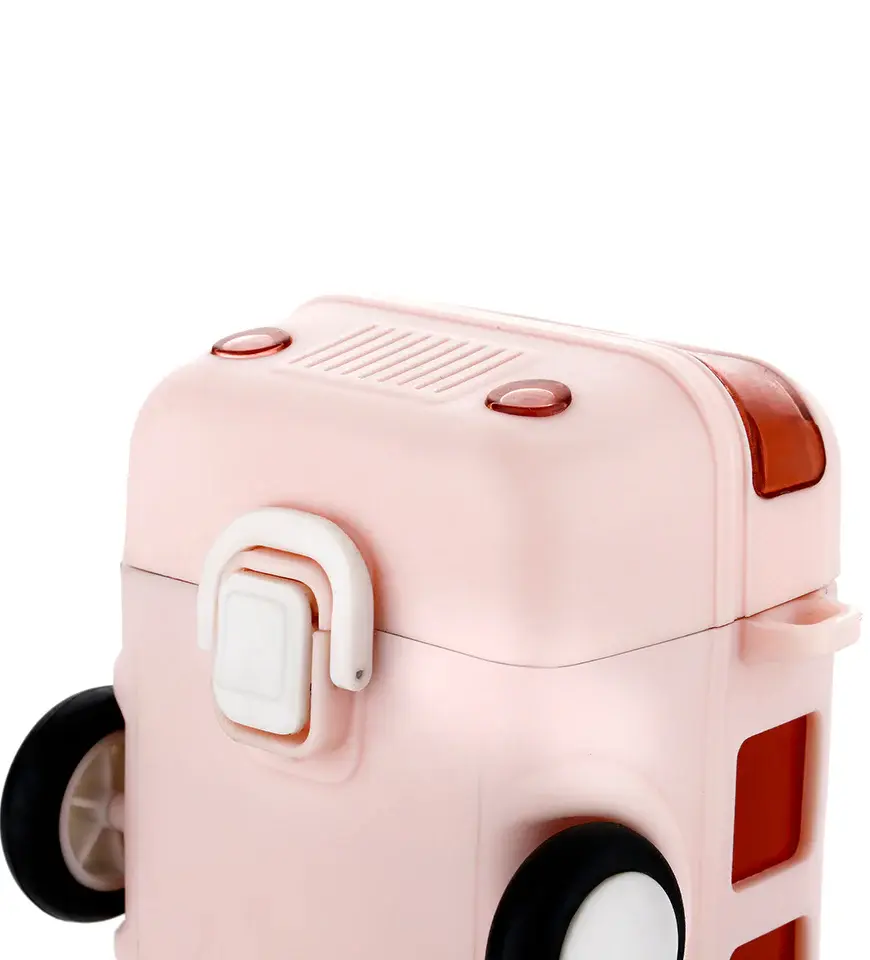 Thumbnail: Portable Bus Shaped Water Bottle Cute Drinking Jug with Wheels Leakproof