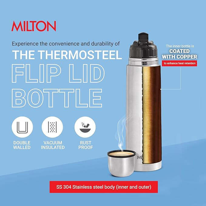 Thumbnail: Milton Thermosteel Flip Lid Flask, 500 milliliters