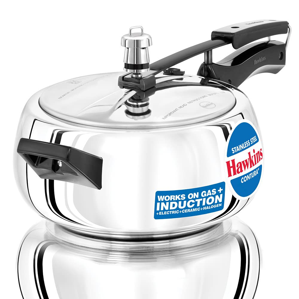 Hawkins 3.5 Litre Contura Pressure Cooker, Stainless Steel(SSC35)