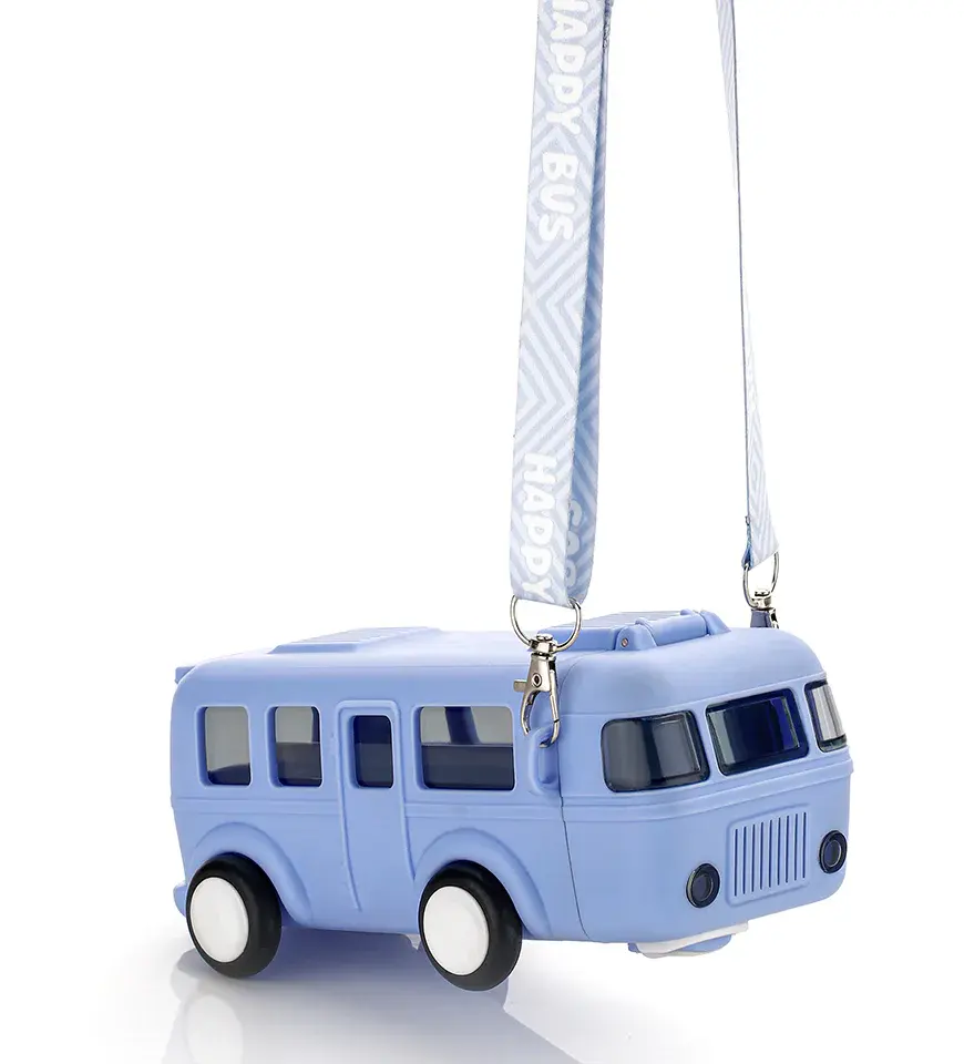 Thumbnail: Portable Bus Shaped Water Bottle Cute Drinking Jug with Wheels Leakproof