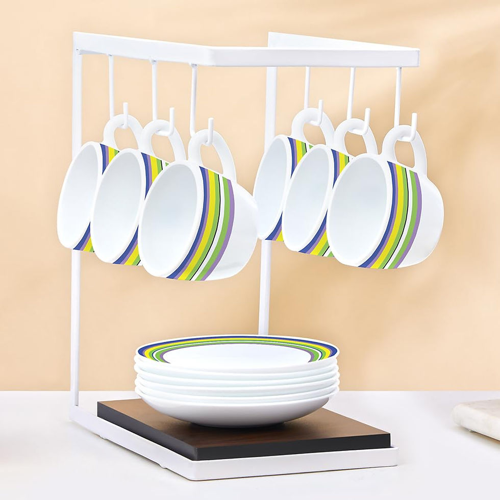 Thumbnail: Larah by BOROSIL Vienna Opalware Cup and Saucer Set of 12 pcs  (140ML)