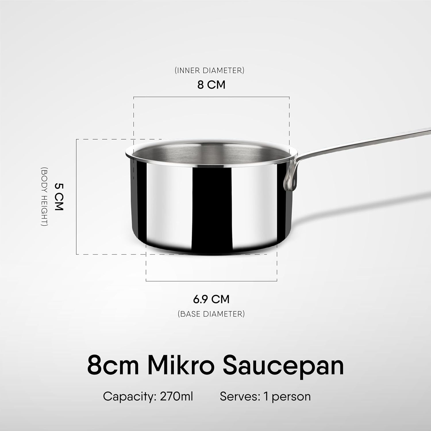 Stahl Artisan Triply Stainless Steel Mikro Saucepan-8CM
