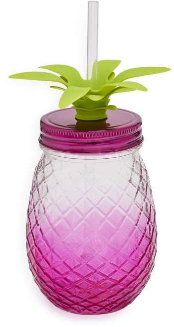 Thumbnail: Pineapple Shape Glass Mason Jar with Straw Multi-Color