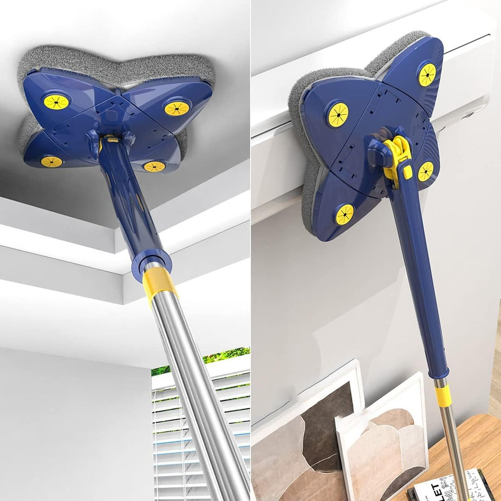 Thumbnail: Four Leaf Shaped Rotatable & Adjustable Cleaning Wall Mops Microfiber with Pad