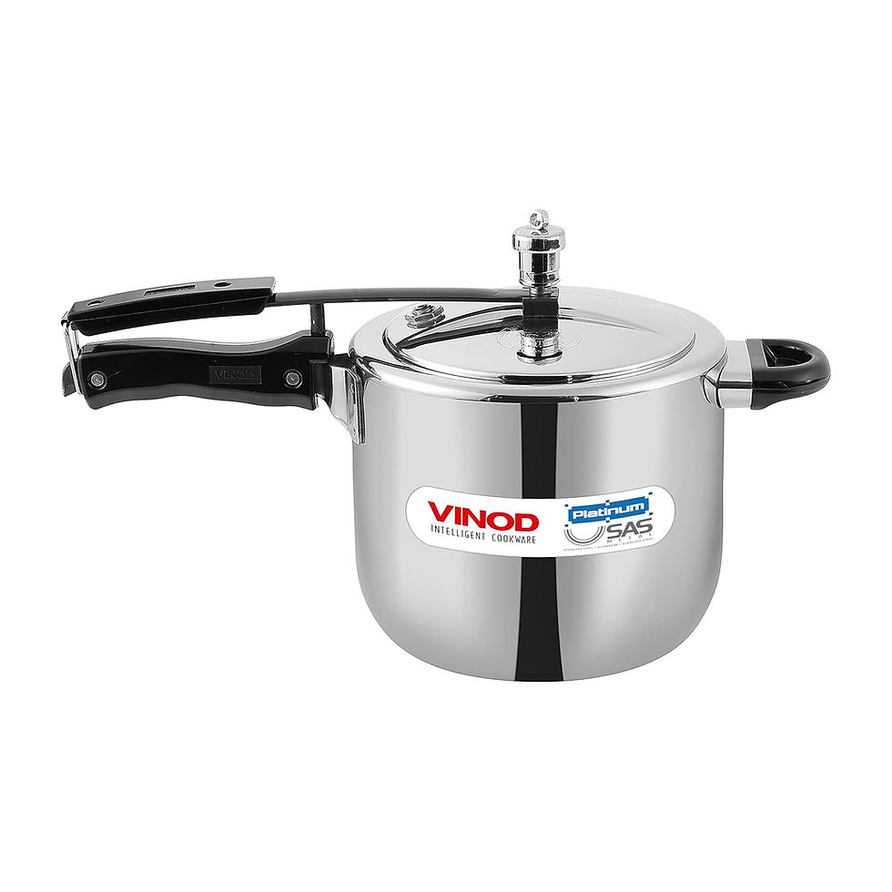 Vinod Straight Platinum Triply Stainless Steel Inner Lid Pressure Cooker - 5 Ltr