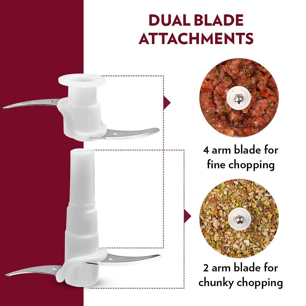 Thumbnail: Borosil Chef Delite 300 Watts Electric Chopper for Kitchen, Twin Blade 600ML