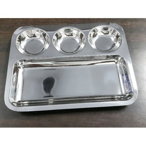 Stainless Steel Rectangular SS Compartment Plate