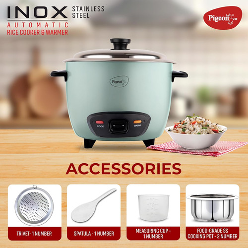 Pigeon Inox Stainleess Steel Automatic Electric Rice