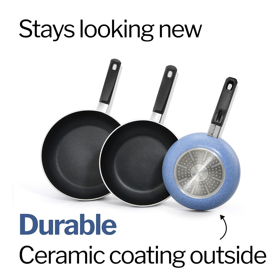 Thumbnail: Hawkins Quik Frying Pan Set, Kitchen Gift Pack, 3 Piece Set of 20cm, 23cm and 25