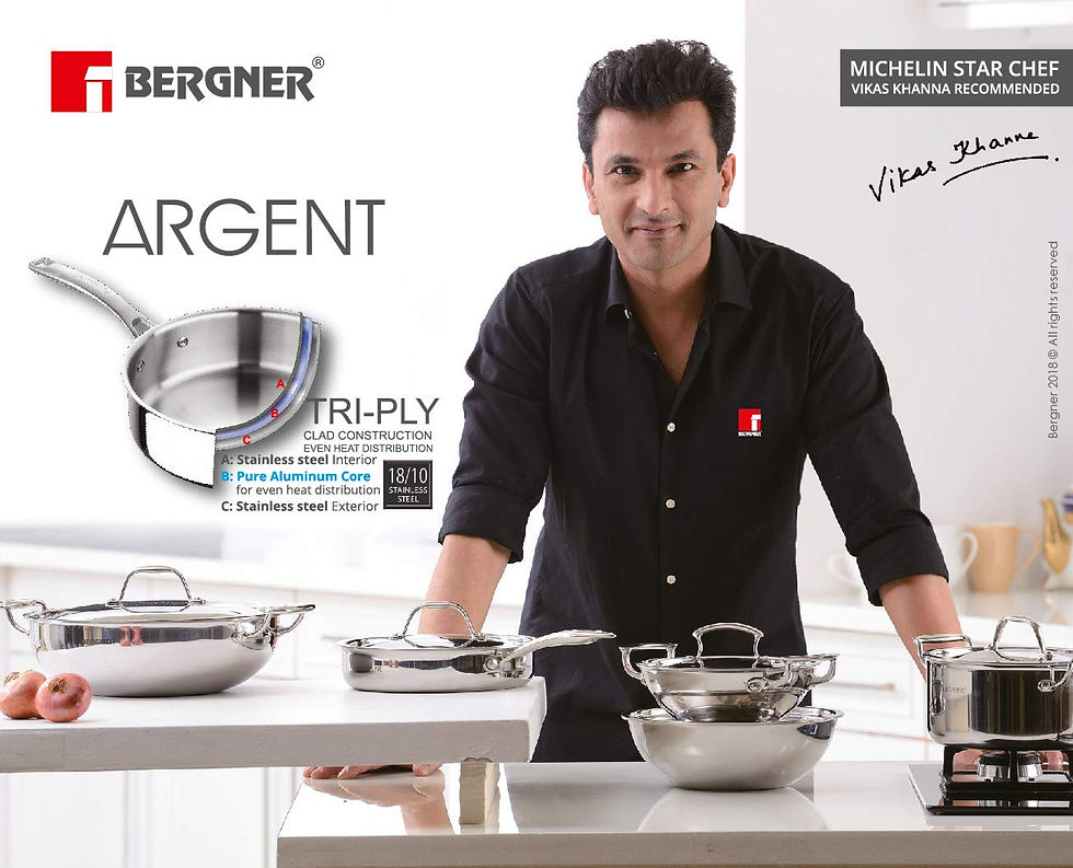 Thumbnail: Bergner Argent TriPly Stainless Steel 12cm Tadka Pan, 500ml Capacity, For Spice