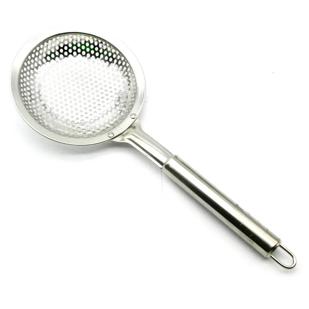Stainless Steel Skimmer Spoon Slotted Strainer Ladle-12CM