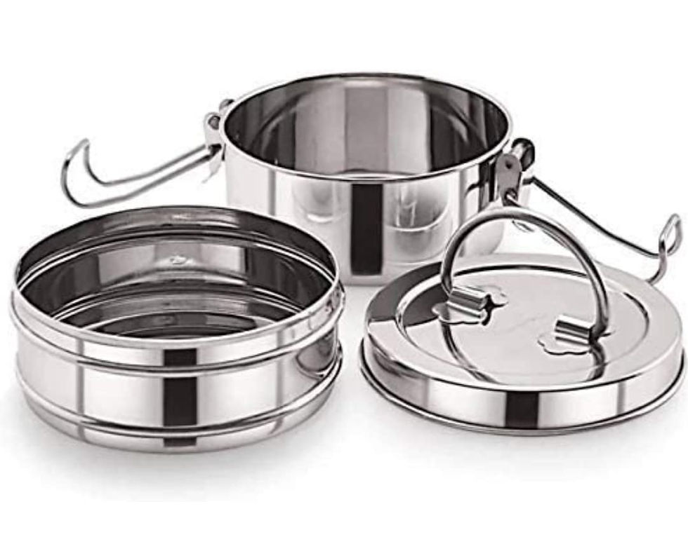 Thumbnail: Kraft Stainless Steel Food Pack Round Tiffin Box 2 Tier (7x2-Size)