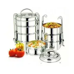Thumbnail: MANAV TRAVELLING TIFFIN-LAZER-(FLOWER PRINT)-SIZE-10INCHES*5COMPARTMENTS