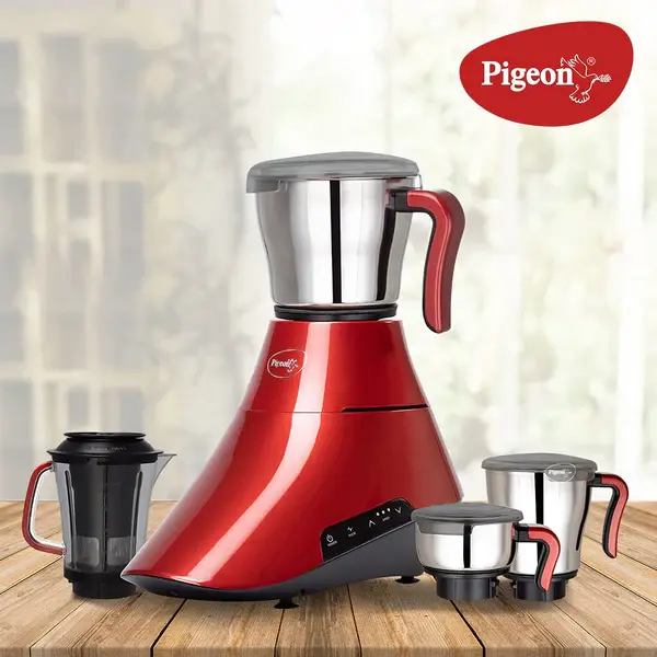 Thumbnail: Pigeon Senso 1000W Red Juicer Mixer Grinder with 4 Jars 14692