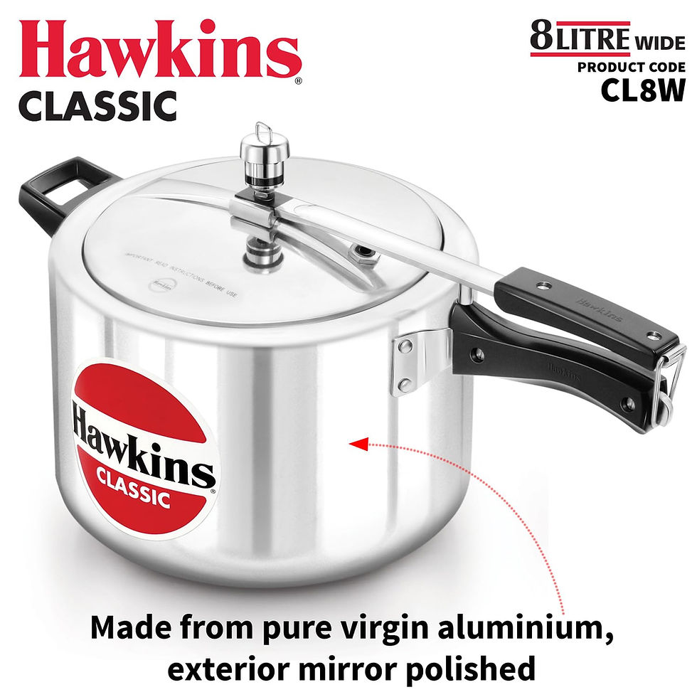 Hawkins Classic Aluminium Inner Lid Pressure Cooker-8Liter (CL8T)