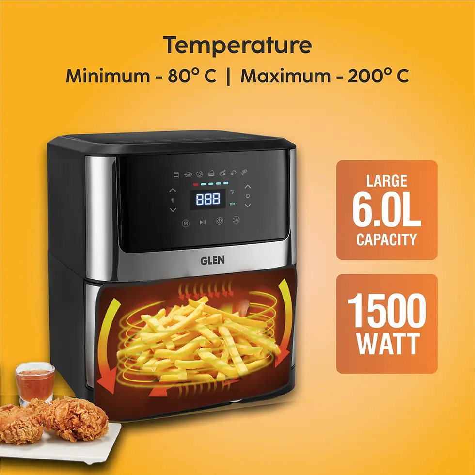 Thumbnail: Air Fryer, 6.0 Litre Digital Controls, 7 Pre Set Menu Timer, Temperature Control