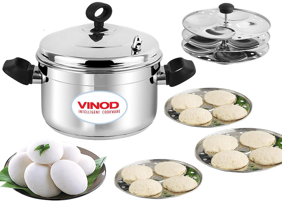 Vinod Classic Stainless Steel Idli Maker Cooker - 6 Plates (24 IDLY)