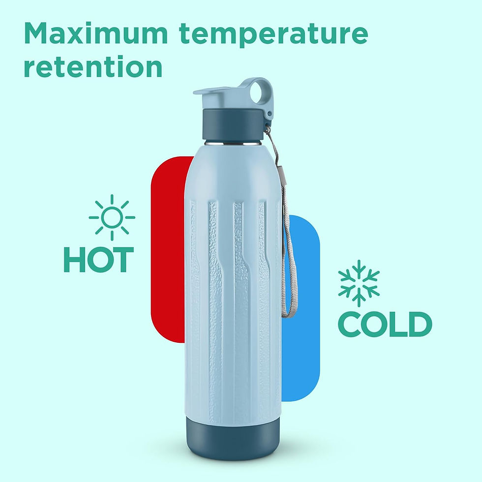 Thumbnail: Milton Steel Vigor 900 Thermoware PU Insulated, 630 ml Hot and Cold Water Bottle