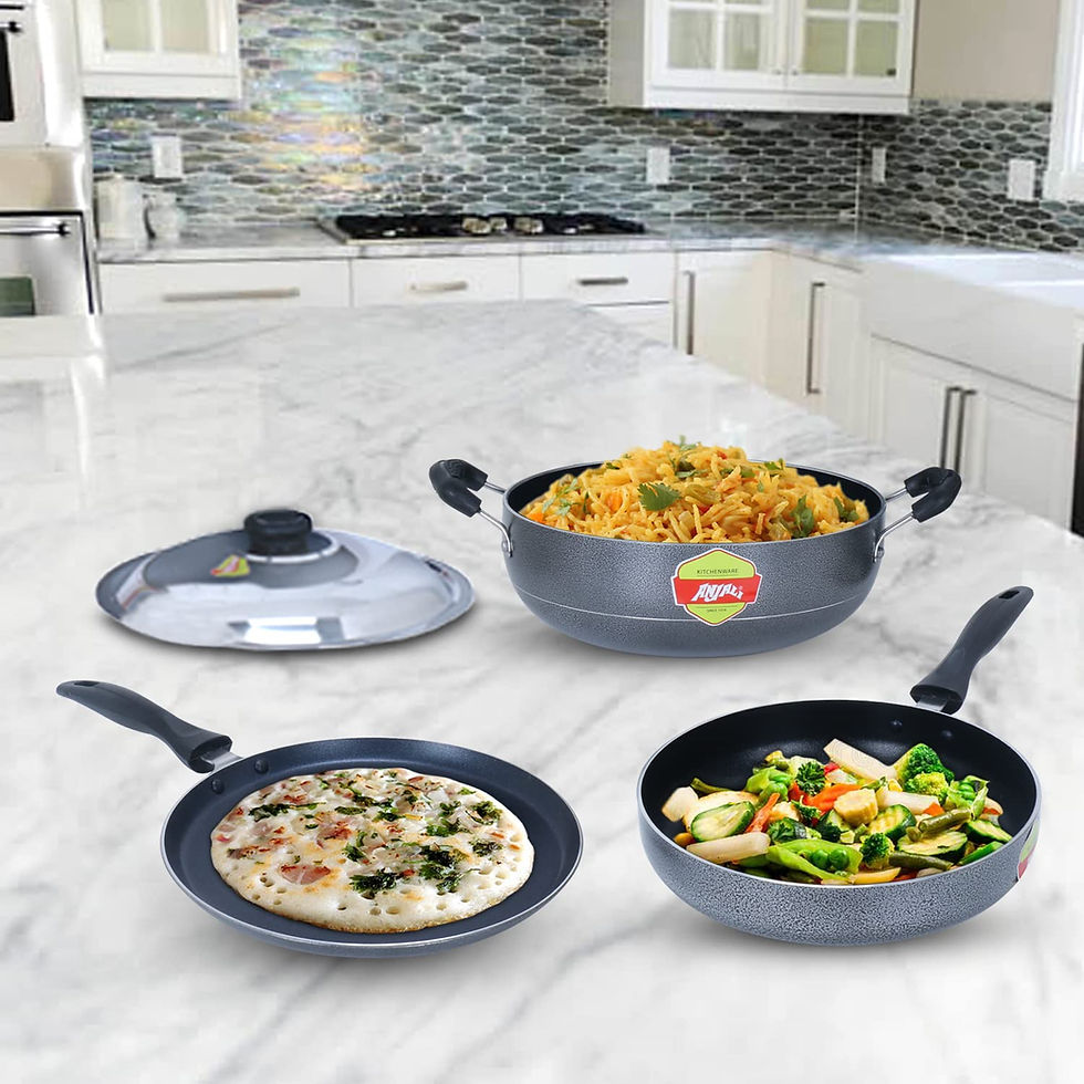 Thumbnail: Anjali Vista Nonstick 3Pcs Cookware Gift Set with Bakelite Handle