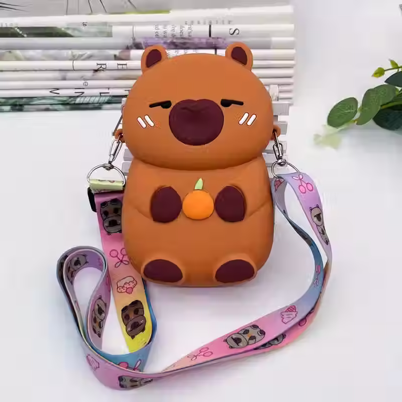 Thumbnail: Cartoon Capybara, Perfect for Students As a Crossbody And a Compact Wallet for