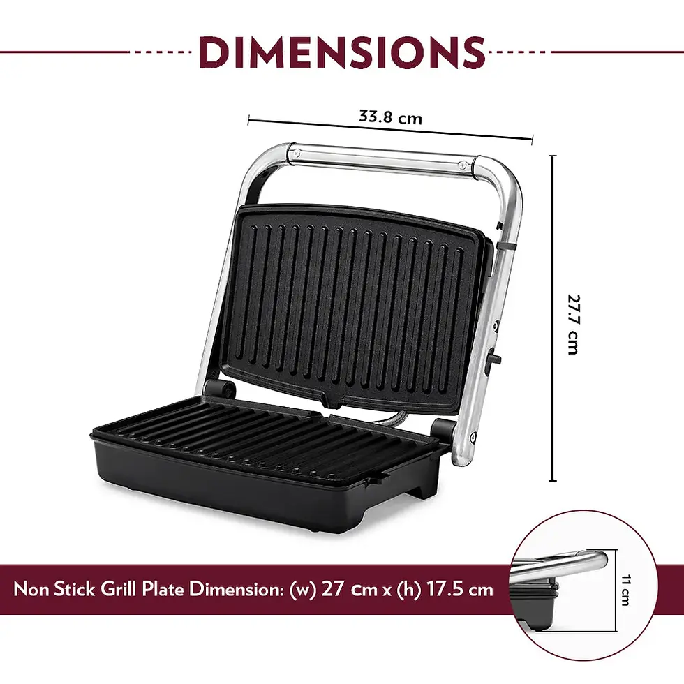 Thumbnail: Borosil Jumbo 180° Grill Sandwich Maker