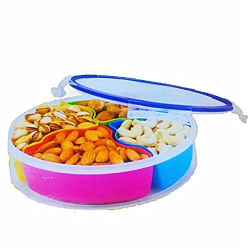 Dry Fruit Tray Multi Purpose Container To Store Dry Fruits, Biscuits,Namkeen