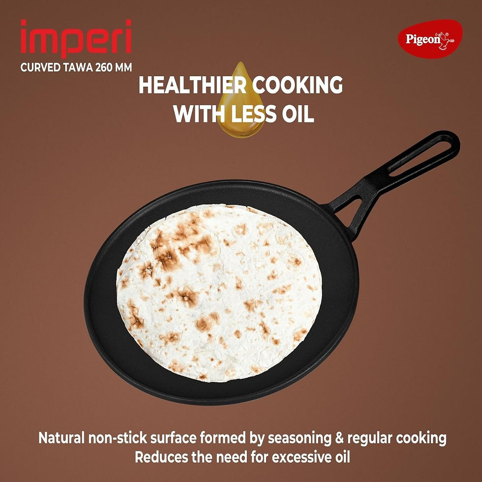 Thumbnail: Pigeon Imperi Cast Iron Curved Tawa Dia 260