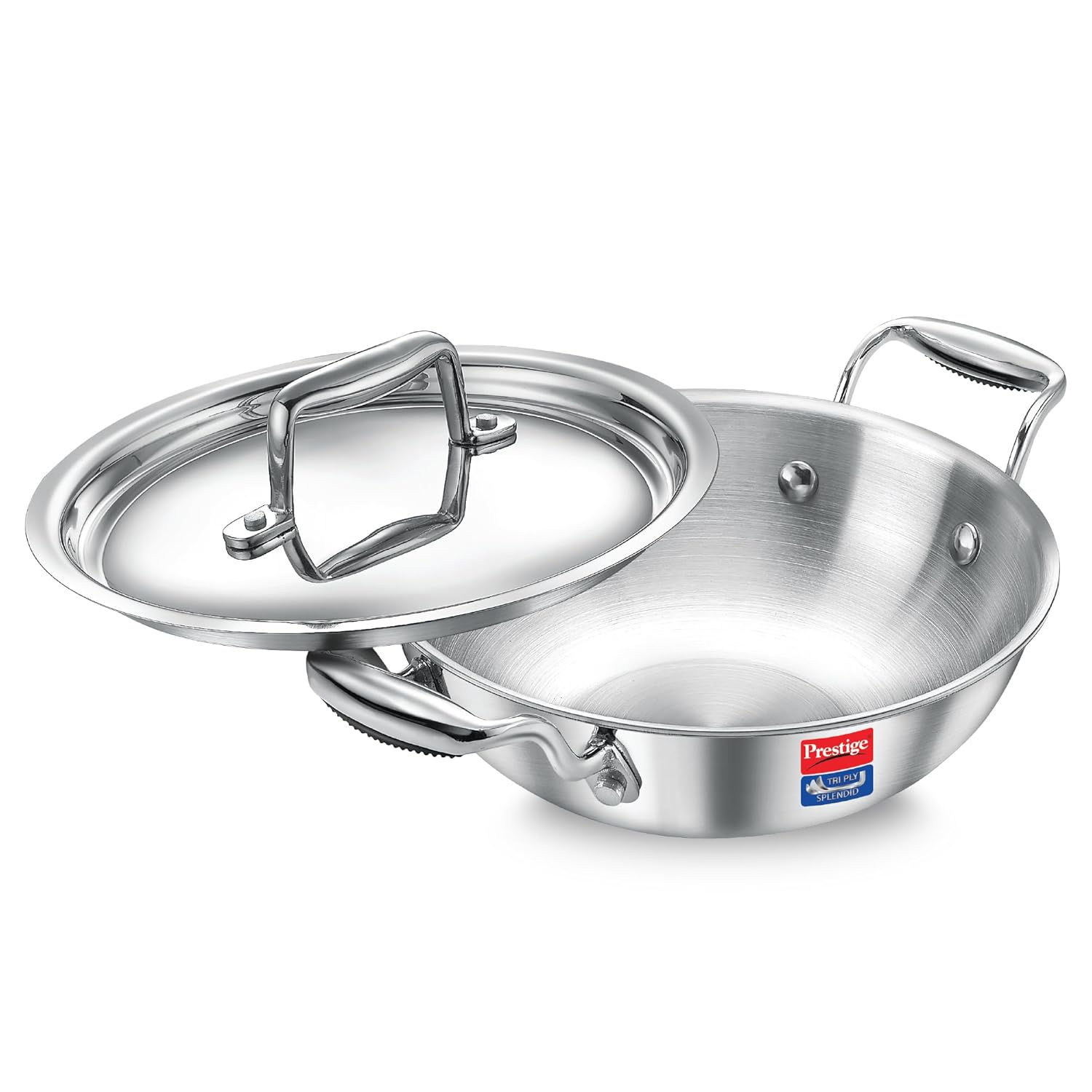 Prestige 28cm/4.0L Tri-Ply Splendid Kadai with Stainless Steel Lid