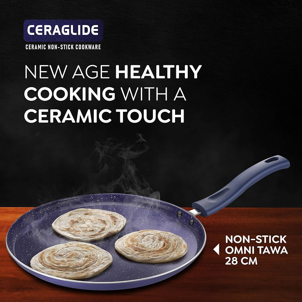 Thumbnail: 38259-Prestige Ceraglide Ceramic Coated 28cm Non-Stick Omni tawa