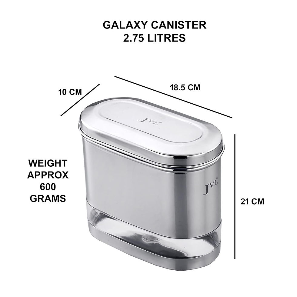 Thumbnail: JVL Galaxy Clear Air Tight Food Storage Stainless Steel Kitchen  Canister