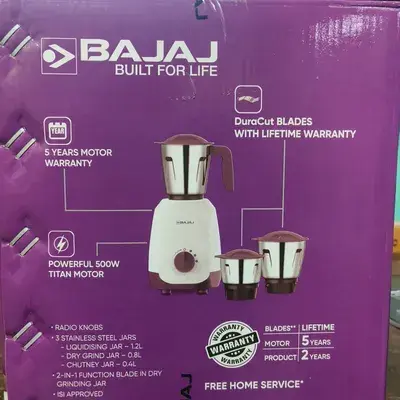Thumbnail: BAJAJ NINJA SERIES ELEGANCE PURPLE 500W (410568) Ninja series 500 Mixer Grinder