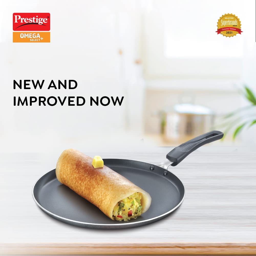 Prestige Omega Aluminium Select Plus Non-Stick Omni Tawa, 30 cm, Black