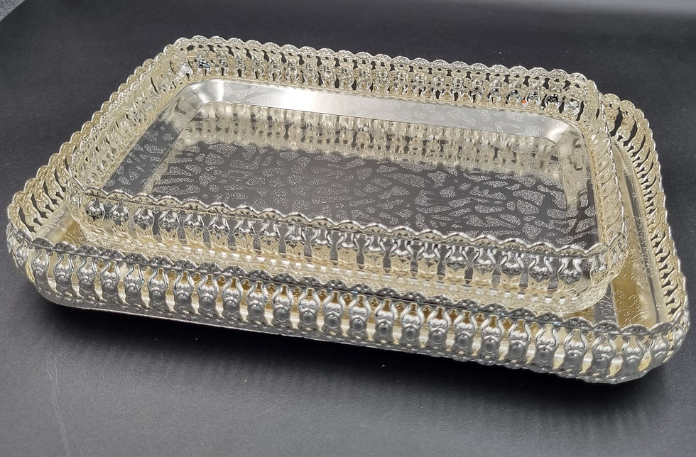 WHITE GOLD BRAND GERMAN SILVER RECTANGLE TRAY