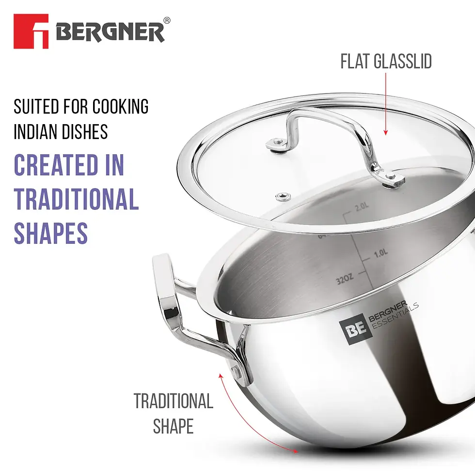 Thumbnail: BE Essentials TriPro Tri-Ply 7 Pcs Cookware Set (BGIN-9074)